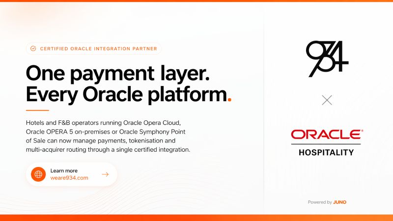 Announcement graphic confirming 934 as a Certified Oracle Integration Partner